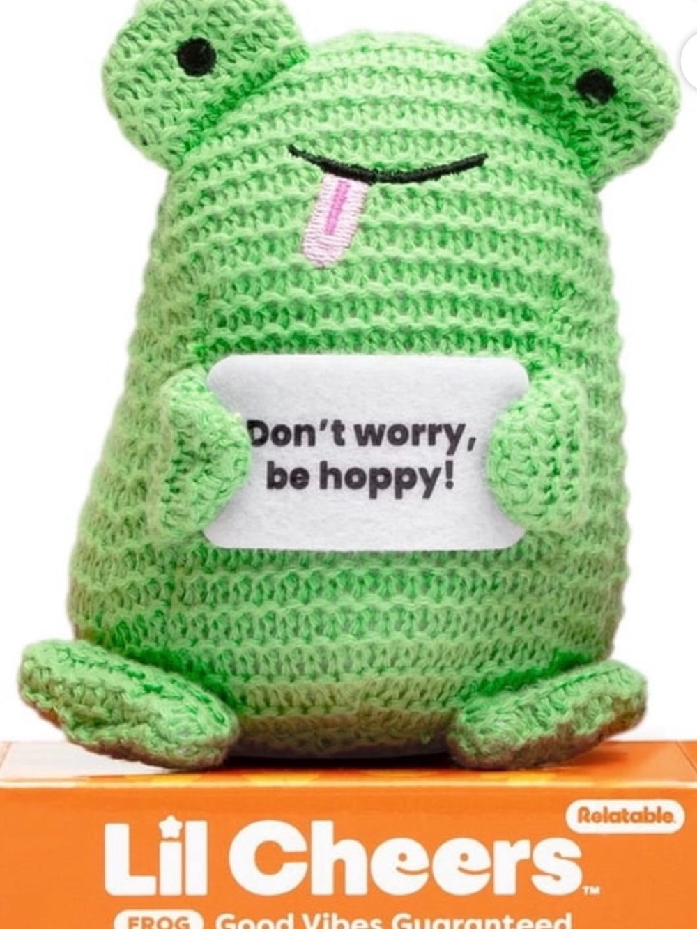 Green Frog Plush Toy - Don't Worry, Be Hoppy!